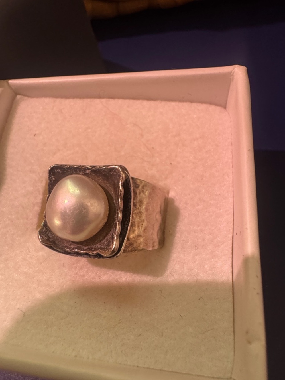 Silpada Sterling Silver Ring with White Pearl Accent - Picture 2 of 4